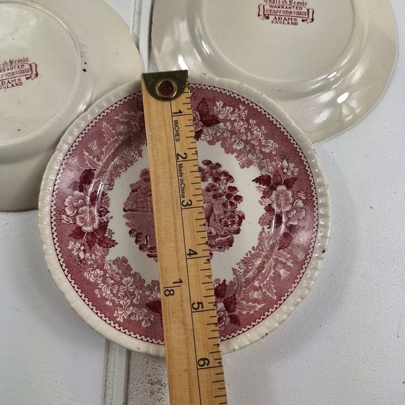 Vintage English Scenic Warranted Staffordshire Adams England 3 Small Plates - Picture 7 of 8